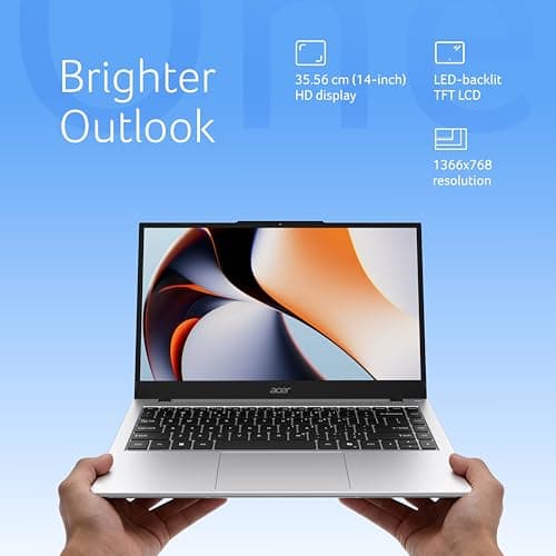 Acer Smartchoice Aspire One, AMD Ryzen 3-7320U, Office 2024 + M365 Basic, 8GB LPDDR5 RAM/ 512GB SSD, 14.0"/35.56cm TN HD Display, Win 11 Home, Pure Silver, 1.48KG, A114-43, Thin and Light Laptop 4