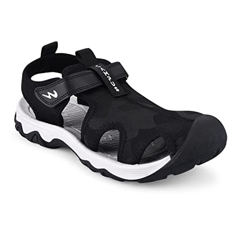Campus Men's GC-22106 BLK/SIL Sports Sandals - 8UK/India GC-22106