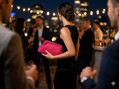 Karavi India Women’s Pink Velvet Clutch Purse | Kiss Lock Dumpling Style Evening Pink Clutch for Daily Use & Club Carry 5