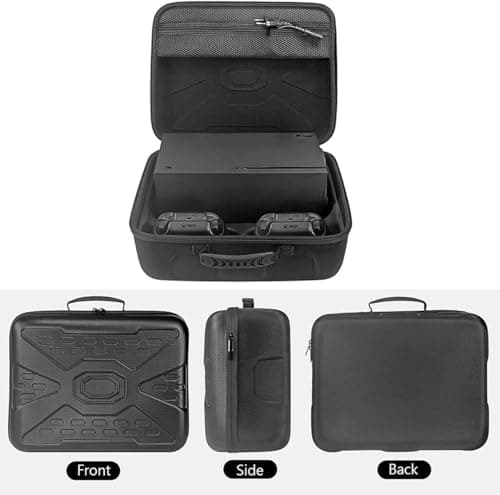OIVO INDIA Travel Case Compatible with Xbox Series X - Hard Shell Series X Carrying Storage Bag with Protective Foam Compartments for Console, Controller, Xbox Games (Xbox Series X, Black) 3