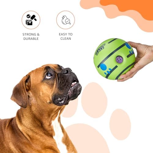 amazon basics Interactive Sound Ball Toy for Dogs and Puppies| Fun Squeaky Sounds | Pet-Safe Materials| Suitable for All Dog Breeds | Size - Large 3