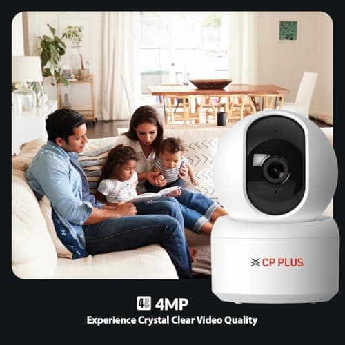 CP PLUS 4MP Quad HD Smart Wi-Fi CCTV Camera for Home | 360° Pan & Tilt | CTC Cyber Secure Tech | View & Talk | Smart Detection Suite | IR Night Vision | Cloud Recording | Support OK Google | CP-E45Q 3