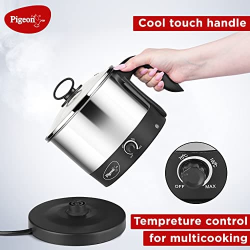 Pigeon Kessel Multipurpose Kettle 600 Watt, 1.2 L with Stainless Steel Body & 2 Slice Auto Pop up Toaster. A Smart Bread Toaster for Your Home (750 Watt) 4