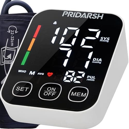 PRIDARSH Blood Pressure Monitor, Blood Pressure Machine with Upper Arm Large Cuff That fits Standard to Large Adult Arms, High Automatic Blood Pressure Monitors Cuff for Home Use, (BP) LED Digital Dis