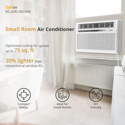 Oakter 0.5 Ton Inverter Studio AC 5000 (2026 Model) 3 Star | 6 Amp Plug | Low Power Consumption | 50°C Cooling | Surge Protection | Anti-Dust Filter | Ideal for 75 sq.ft Rooms 4