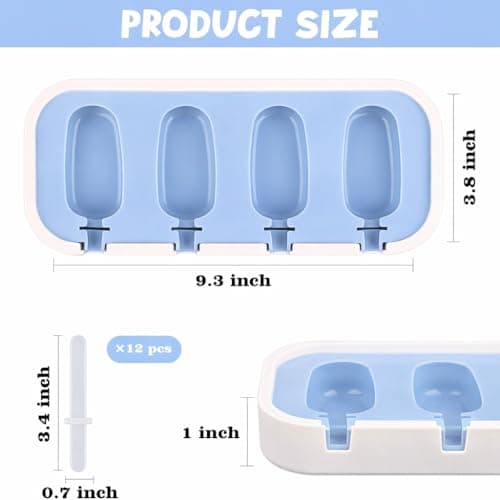 BURRDOFF (Set of 2) (Pink+Blue) Stackable Mini Silicone Ice Cream Maker, Ice Cream Mould Set Kulfi Moulds Set Popsicle Mould Silicone, Kulfi Maker for Freezer 5