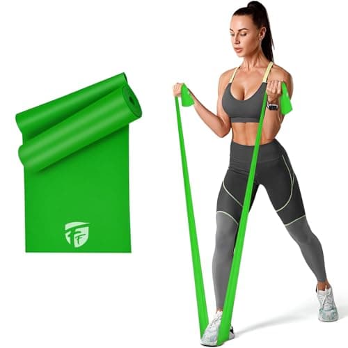 FirstFit Natural Rubber Resistance Loop Bands | Elastic Exercise Band Set | Best Resistant Workout Loops for Booty, Glute, Leg & Thigh Exercising (1.5 Meter Green) - (15-20 lbs)
