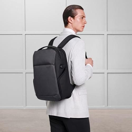 Timus Madrid Black Professional Laptop Bag for Men & Women 24 L with 15.6 Inch Laptop Compartment | Water resistant with USB Port Anti-Theft Backpack | Premium Polyester Fabric 2