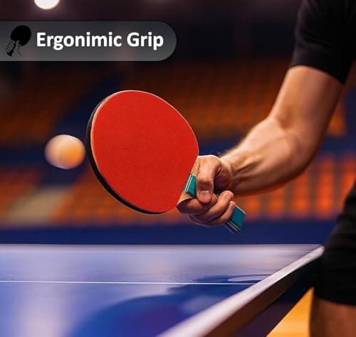 Table Tennis Playset with 2 Ping Pong Rackets & 3 ABS Balls | Beginner TT Bat Set for Practice & Recreation | Lightweight, Durable & Ergonomic Design | Ideal for Home, School & Outdoor Play 4