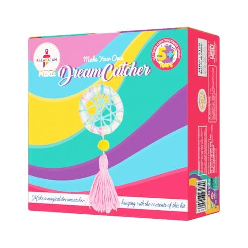 Kalakaram Mini DIY Dreamcatcher Making Craft Kit for Kids – DIY On-The-Go Art & Craft Activity Set, Creative Dreamcatcher Kit, Perfect for Birthday Return Gift & Party Favor for Girls and Boys Ages 4-