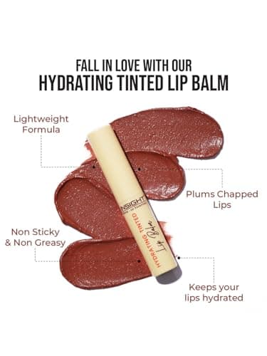 INSIGHT Hydrating Tinted Lip Balm | Enriched with Hazelnut Oil|Nourishes | Hydrates | Plumps Chapped Lips|Moisture Lock All Day|Non Sticky|Non Greasy |Hazelnut-2.5g 2