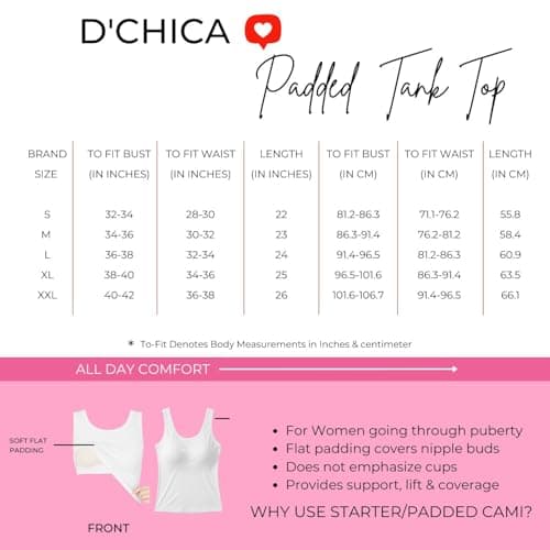 DChica Essentials Women’s Padded Tank Top, Soft & Supportive Fit, Seamless Non-Wired Cami Bra, Comfortable Stretch Fabric (Pack of 1) Color-Skin 3