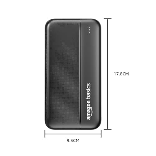 Amazon Basics 20000 mAh Power Bank | 22.5W Fast Charging | Dual Output & Input | Charge 3 Devices Simultaneously | for Smartphones, TWS Earbuds, Speakers, Tablets (Black) 6