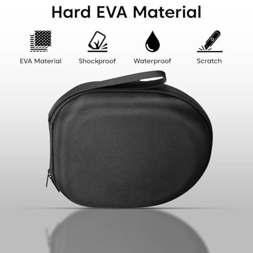 VERTUS® Headphone Protective Storage Case Cover for Sony WH-CH720N, WH-CH710N, WH-XB900N, WH-XB910N Headphones Storage Bag with Soft Lining & Accessory Pocket (Hard Shell|EVA|Black) 2