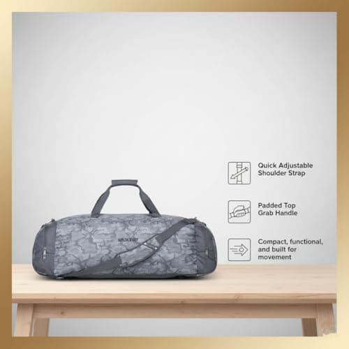 Wildcraft Duffle Bag, Large Capacity, Polyester Material, Multiple Compartments, Unisex Travel and Sports Bag (Sleek L_Camo_Grey) 4