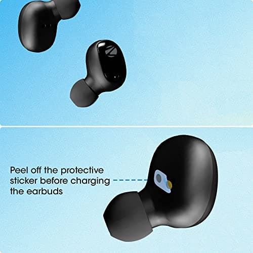 ZEBRONICS Zeb-Sound Bomb 1 TWS Earbuds with BT5.0, Up to 12H Playback, Touch Controls, Voice Assistant, Splash Proof with Type C Portable Charging Case (Black) 4
