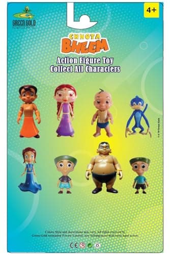 Funskool Chhota Bheem Action Figure Toy, Green Gold Chhota Bheem and Friends with Articulation, 4 inches, Cute & Colorful, Cartoon Collectibles, Gift for Children, Toys for Kids Ages 4+ Years 3