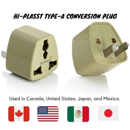 Hi-PLASST India to USA Plug Adapter (Type A) – Pack of 1 | 2-Pin Universal Travel Converter for USA, Canada, Mexico, Brazil, Japan, Thailand & More | Indian to American Socket Plug 4