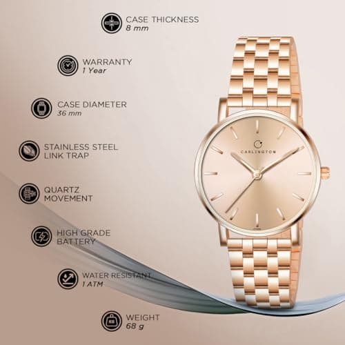 Carlington Iconic Analog Watches for Women with Premium Stainless Steel Strap - CT 2035 4