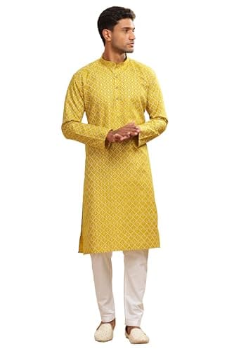 BE ACTIVE Cotton | Traditional and Elegant Look | Indian Kurta for Men | Full Sleeve Kurta C-RF0062 KR 3 M