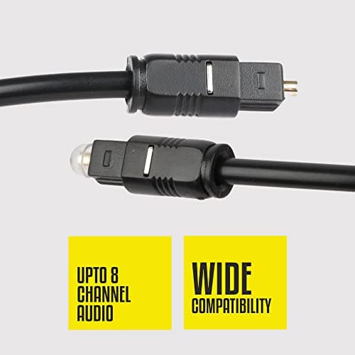ZEBRONICS OC150 Optical Cable Supporting Dolby Digital Plus With 8 Channel (7.1) Audio Support, 1.5M, Transmission, For Smart TV, AV Receivers And More, Black 5