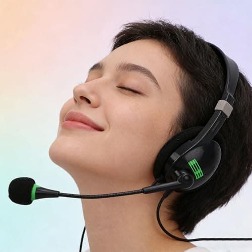 Wisoqu USB Headset with Microphone, Noise Canceling Headset 40mm HD Stereo Wired Headphones for PC Computer Laptop, with in Line Control and Memory Foam Ear Cushion 4
