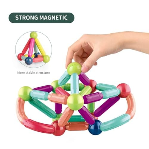 GAANU Magnetic Building Blocks for Kids | Construction STEM Building Toys for Kids 2–5 Years | Safe Magnetic Blocks for Toddlers, Boys & Girls | Educational Blocks & Magnet Toys (36pcs) 4