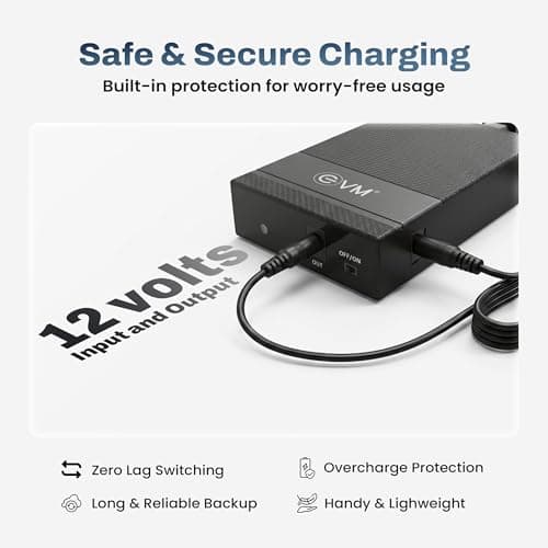 EVM Mini UPS for Router | 12V WiFi Power Backup | 4000mAh Battery | Up to 3 Hours Backup | Zero Lag Switching | Overcharge Protection | for Modem & CCTV (EWRT-001) 4