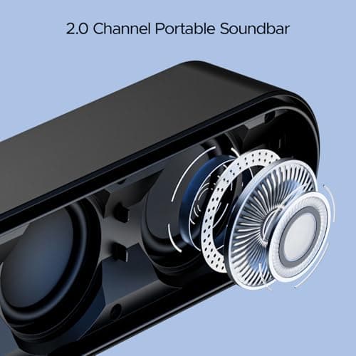 Boat Aavante Bar 490 10W Signature Sound, Dual Full-Range Drivers,7 HRS Battery, Built-in Mic,2.0 CH, TWS Feature,Multi Connect, Bluetooth Sound Bar, Soundbar Speaker (Classic Black) 5