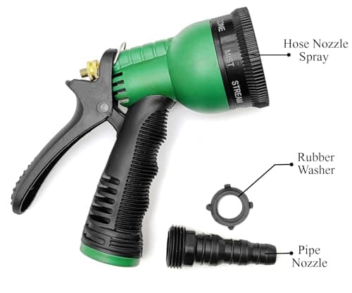 GLUN Plastic Garden Hose Nozzle Water Spray Gun, 8 Adjustable High-Pressure Spray, Multi Useability For Car, Bike And Gardening 4