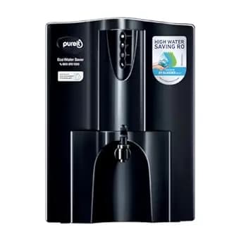 Pureit Eco Water Saver RO Purifier (Black) with RO+UV+MF Filtration | Water Purifier Filter For Home | 7-Stage Purification | Up to 60% Savings | Suitable for Borewell/Tanker/Municipal Supply | 10 L