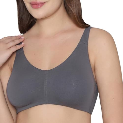 Wacoal Women’s Basics Essentials Live in Non-Padded Non-Wired Full Cup Everyday Wear Cotton Blend Blend T-Shirt Bra-Grey 36B 4