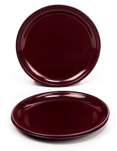 SignoraWare BPA Free Plastic Full Round Plate | Microwave & Dishwasher Safe | Crack Resistant | Ideal for Family Gatherings & Outdoor Activities | Breakfast, Lunch & Dinner Plate (Set of3 | Maroon)