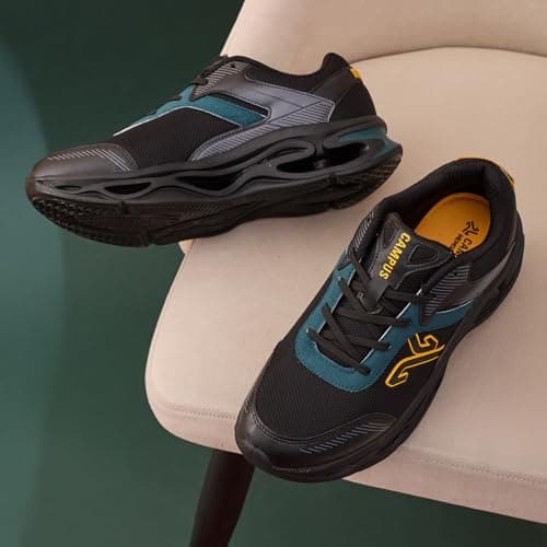 Campus Men's FEROX Black/Pacific Running Shoes - 8UK/India 1 Pair 2