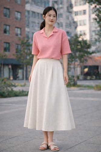 Zilcon Women’s Elegant Polo Neck Short Sleeve White T-Shirt | Minimal Casual Wear(Pink_S (s)) 4