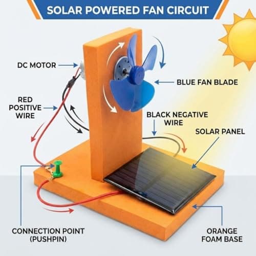 ERH India DIY Solar Panel Windmill Science Project Working Model Kit for School Students STEM Physics Experiment with Educational Toy 3