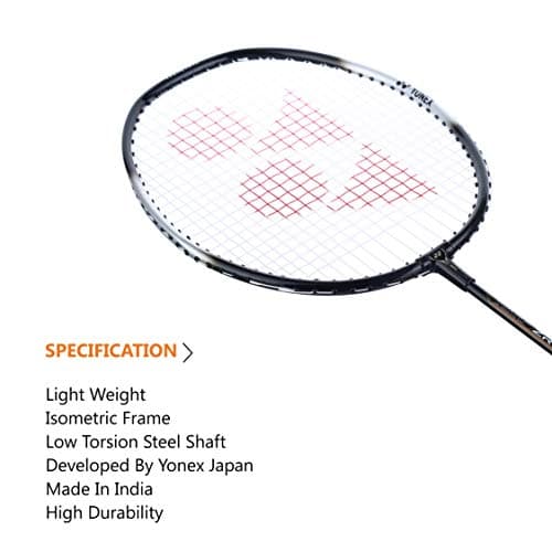 YONEX ZR 100 Light Aluminium Badminton Racquet with Full Cover (Black/Black) Set of 2 4