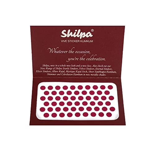 Shilpa Vive Sticker Kumkum Bindi (Box Contains 15 Packs) (6, Deep Red) 3