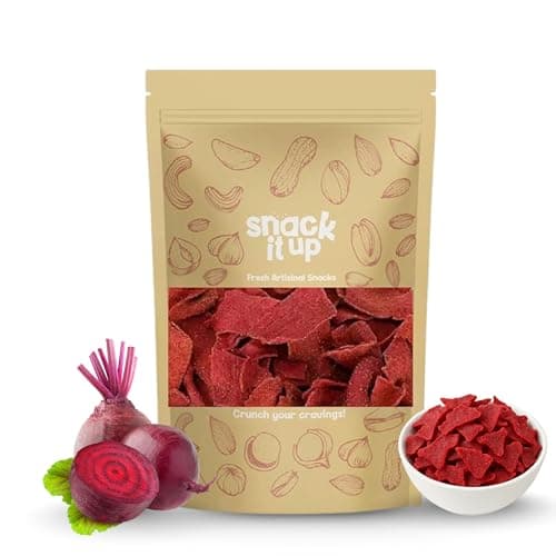 Snack It Up Beetroot Chips Crème & Onion Flavour (100g x 1) | Healthy Air-Fried Vegetable Chips Made with Real Beetroot | Vegan, Gluten Free, No Palm Oil, No Artificial Preservatives | Plant Based Hea