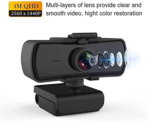 FNX®Webcam 2K HD Streaming Camera with Microphone with Privacy Shutter, for PC Video Conferencing/Calling/Gaming/Laptop/Desktop Mac 5