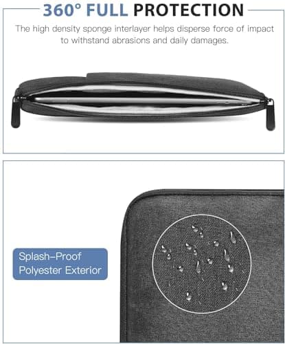 Dynotrek Ravo 14 inch Laptop Sleeve Bag Pouch, with Handle Computer Cover Accessories Pocket, Portable Laptop Case Compatible for MacBook Air/Pro, Dell, HP, Acer, Asus, Lenovo -Charcoal Black 2