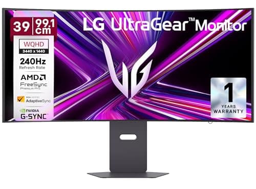 LG 39GX900A 99.1cm (39 Inch) Ultragear OLED (3440x1440) Curved Gaming Monitor, 240Hz, 0.03ms(GtG), NVIDIA G-Sync, AMD FreeSync Premium Pro, HDMI X 2, DP, USB-C, Tilt/Height/Swivel Adjustable (Black)