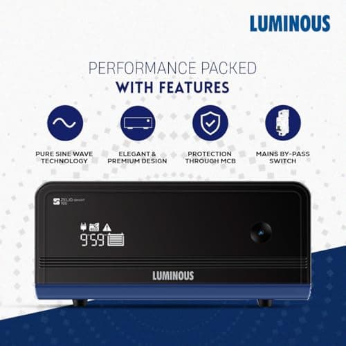 Luminous Inverter & Battery Combo with Trolley (Zelio+ 1100 Pure Sine Wave 900VA/12V Inverter, Red Charge RC 15000 PRO Short Tubular 120Ah Battery with Trolley) for Home, Office & Shops 4