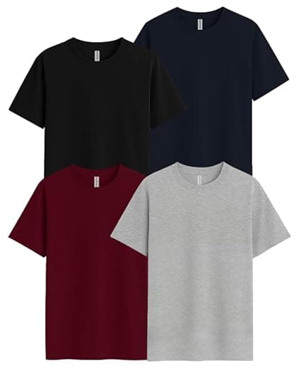 Sleepynuts Men's Regular Fit Round Neck Half Sleeves Solid Casual Wear T-Shirt