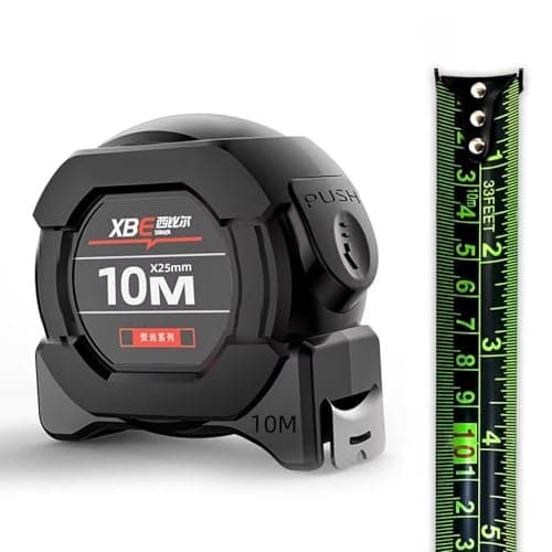Geek Lab 10 Meter Measuring Tape with Auto-Locking and Retracting Feature, Heavy Duty Unbreakable ABS Case with Belt Clip- One-Man Operation, Measure in Inch & Centimeters.