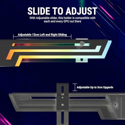 Ant Esports GCB200 ARGB GPU Holder & Anti Sag Bracket with Temperature Display and Built-in ARGB Strip (Black) 5