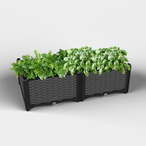 YUCCABE ITALIA Raised Garden Beds Indoor Outdoor Large Plastic Elevated Planter Boxes with Legs and Drainage Holes for Vegetables, Flowers, Herbs, Tomatoes Heat & Frost Resistant for Patio/Balcony