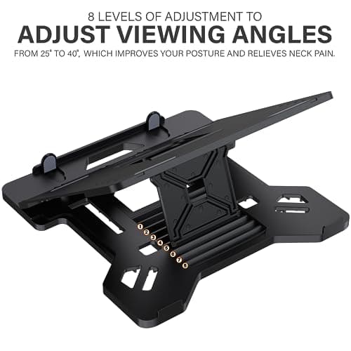 ELV Direct Adjustable Foldable Laptop Stand, Portable Laptop Riser, Laptop Tabletop Stand for Desk Foldable, Ergonomic Computer Notebook Stand Holder for Laptops up to 15.6 Inches 5