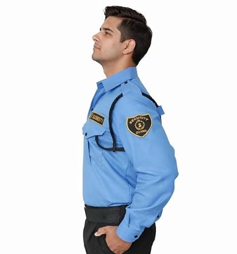 REGALIA Security Guard Shirt, Sky Blue, with Lanyard, Whistle and Flaps, Long Sleeve Uniform Shirt (in, Numeric, 48, Regular) 2