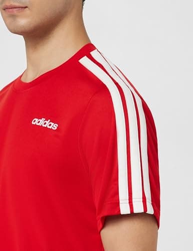 adidas Men Polyester Classic 3S Tee,Sports T-Shirts,Scarle, Large 5